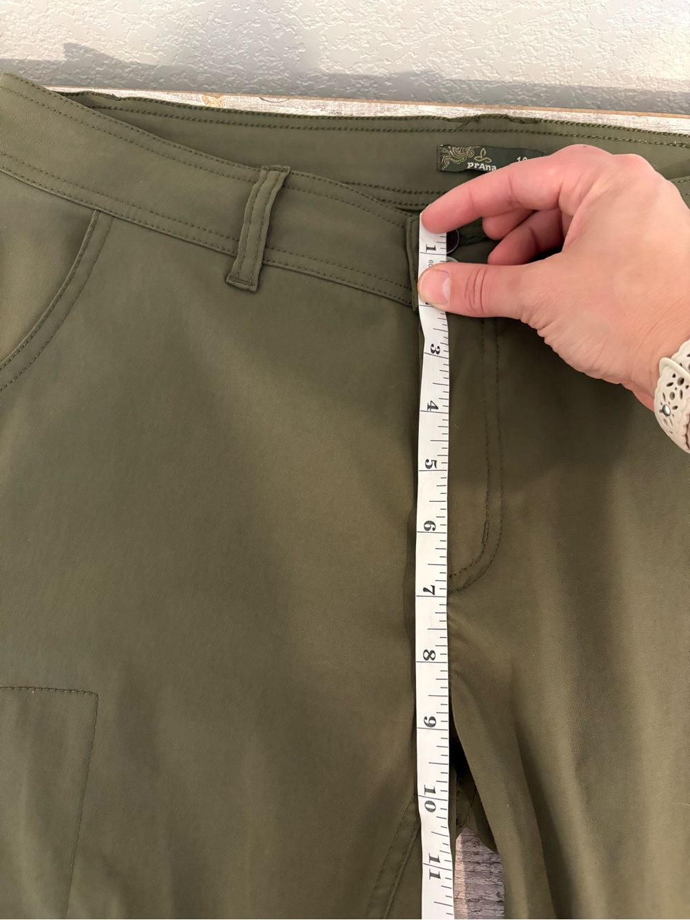 prAna Women’s Hiking Size 12 Olive Green Utility Stretch Pants - Picture 14 of 15